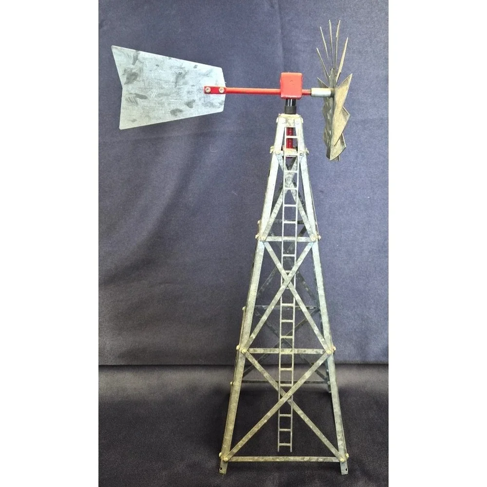 Vintage Galvanized Metal Windmill 17